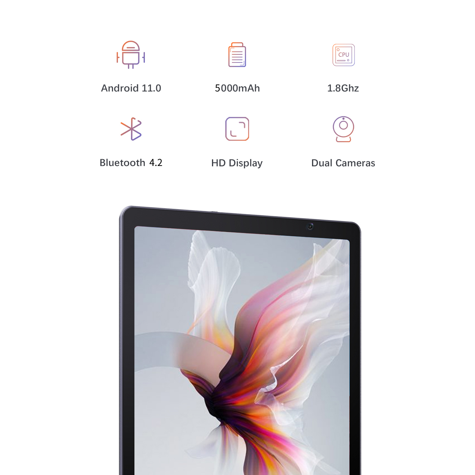 MAGCH T10 10.1 inch Tablet, Android 11.0, 3GB RAM, 32GB ROM, Quad-Core Processor, Up to 1.8Ghz, 8MP Rear Camera, HD IPS Display, 5000mAh, Wi-Fi, Bluetooth 4.2, Metal Body, Grey